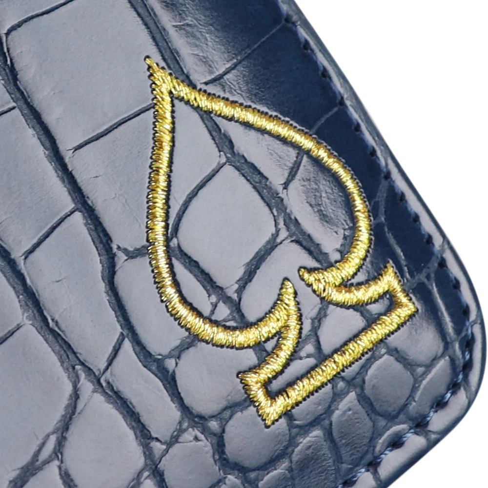 Держатель карты для гольфа из кожи ручной работы с узором крокодиловая кожа