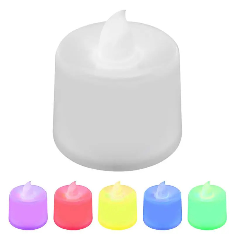 

1 PC Creative LED Flameless Smokeless Candle Multicolor Lamp Simulation Color Flame Tea Light Home Wedding Birthday Decoration