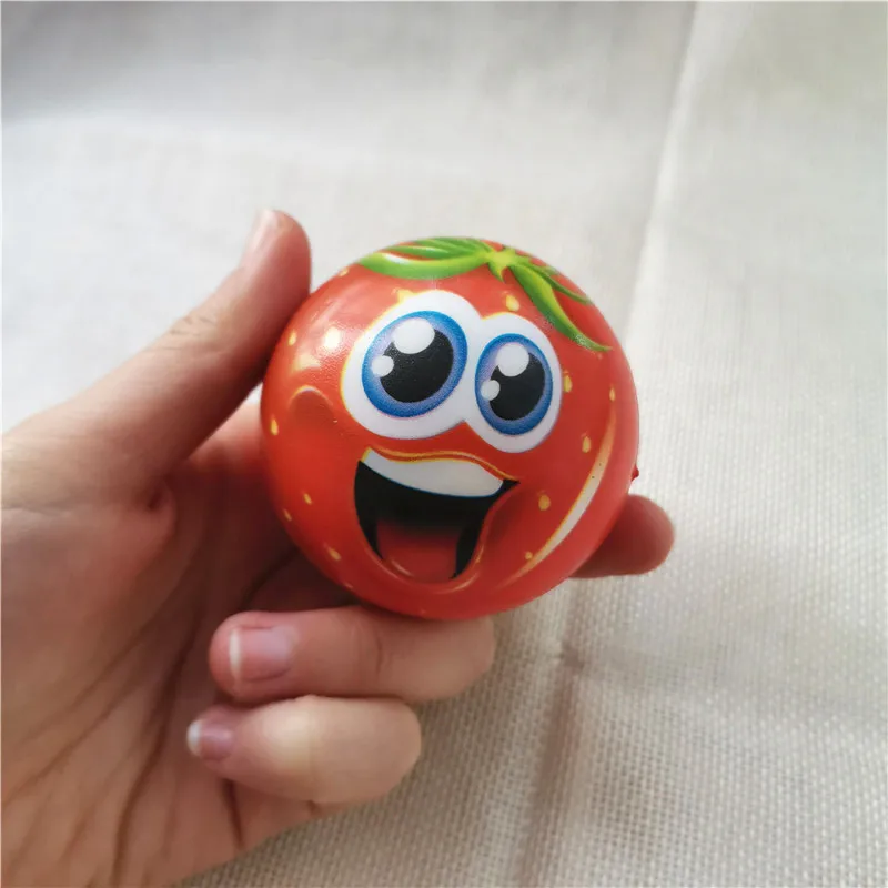 6.3cm Anti Stress Balls Coloful Cute Fruits Foam PU Funny Smiley Face Toys for Kids Children 12pcs/lot |