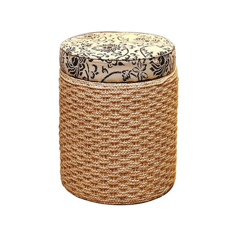 Storage Ottomans Footstool Basket Shoe Bench Foyer Rattan Weaving Stool Living Room Dressing Makeup Wicker Ottoman | Мебель