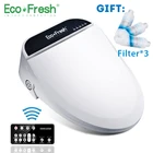 Умное сиденье для унитаза EcoFresh, электрическая крышка биде, Теплое Чистое сухое интеллектуальное, с массажем для детей, женщин, пожилых людей