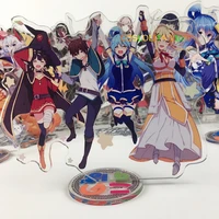 anime konosuba megumin aqua darkness cartoon keychain stand figure acrylic model plate desk decor pendant key rings xmas gifts