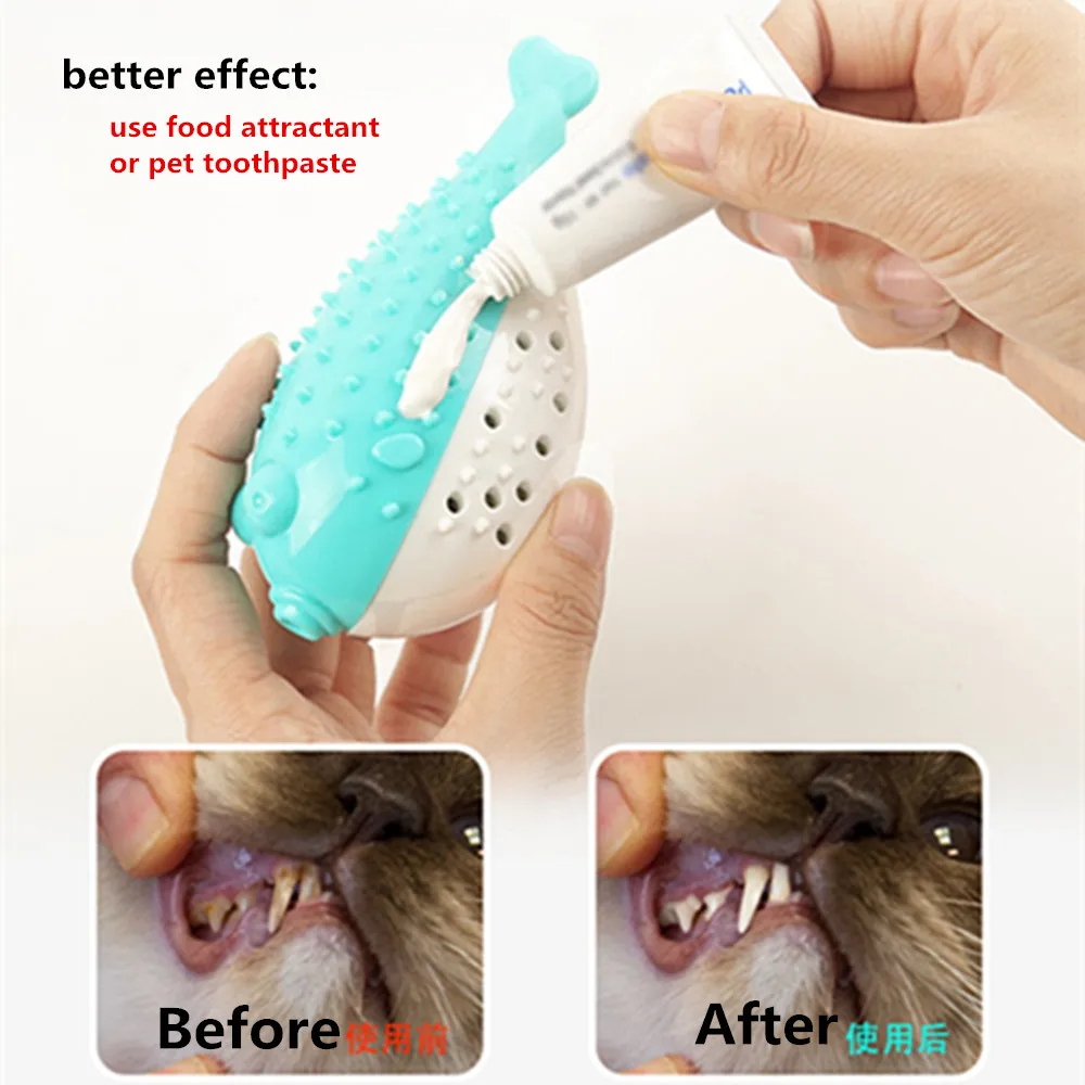 

Pet Chew Toys For Cats Dog Chats Mint Imitation Puffer Toothbrush Resistant to Bite Clean Teeth Molars Voice Interaction
