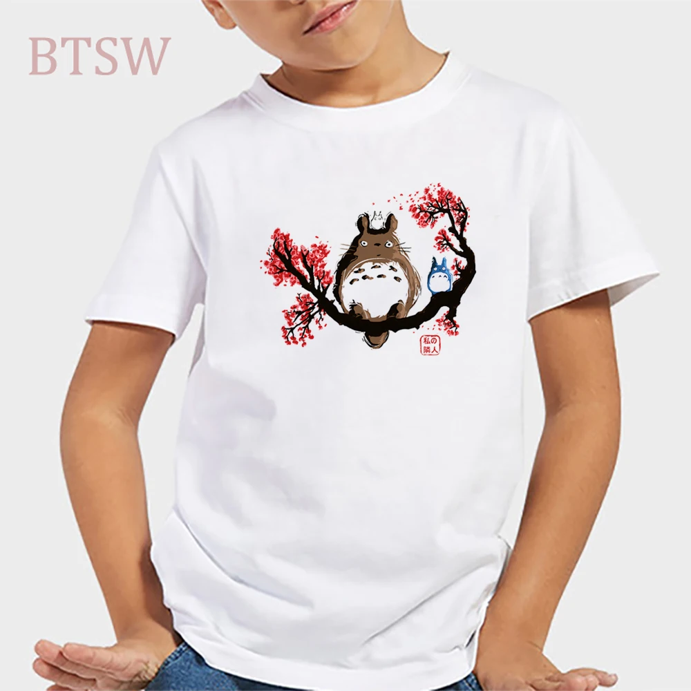 Детские Забавные футболки с принтом Тоторо детские летние топы одежда для