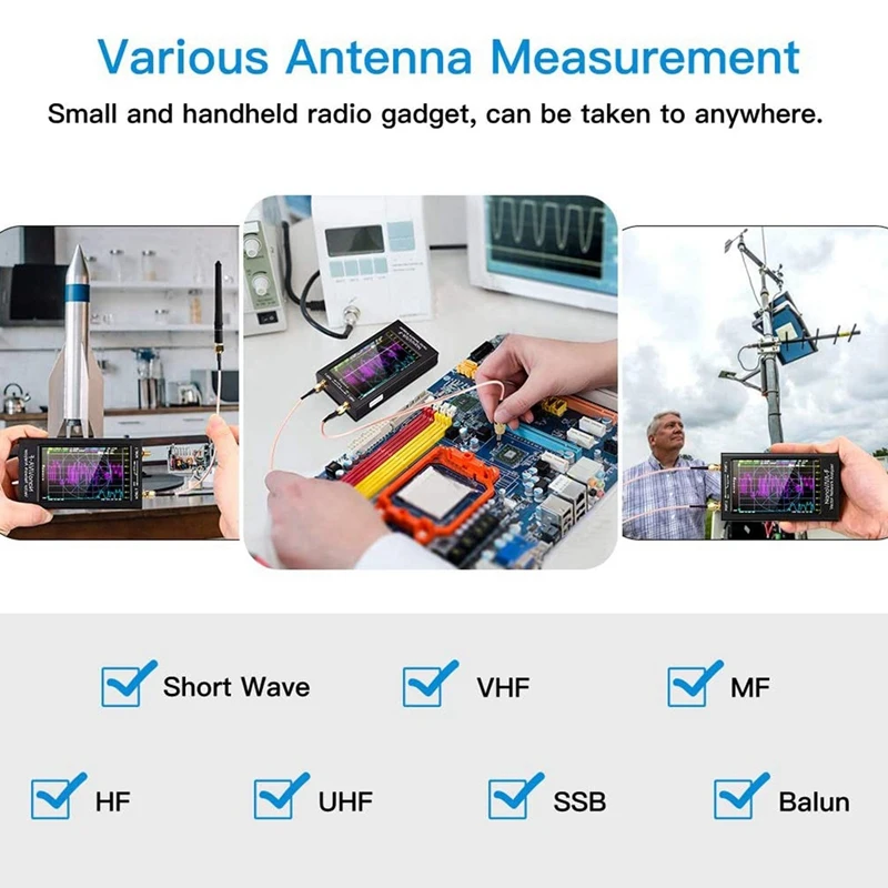 NanoVNA-F UHF вектор сетевой анализатор антенны в переменного тока 50-1000 МГц 4 3 дюймов IPS