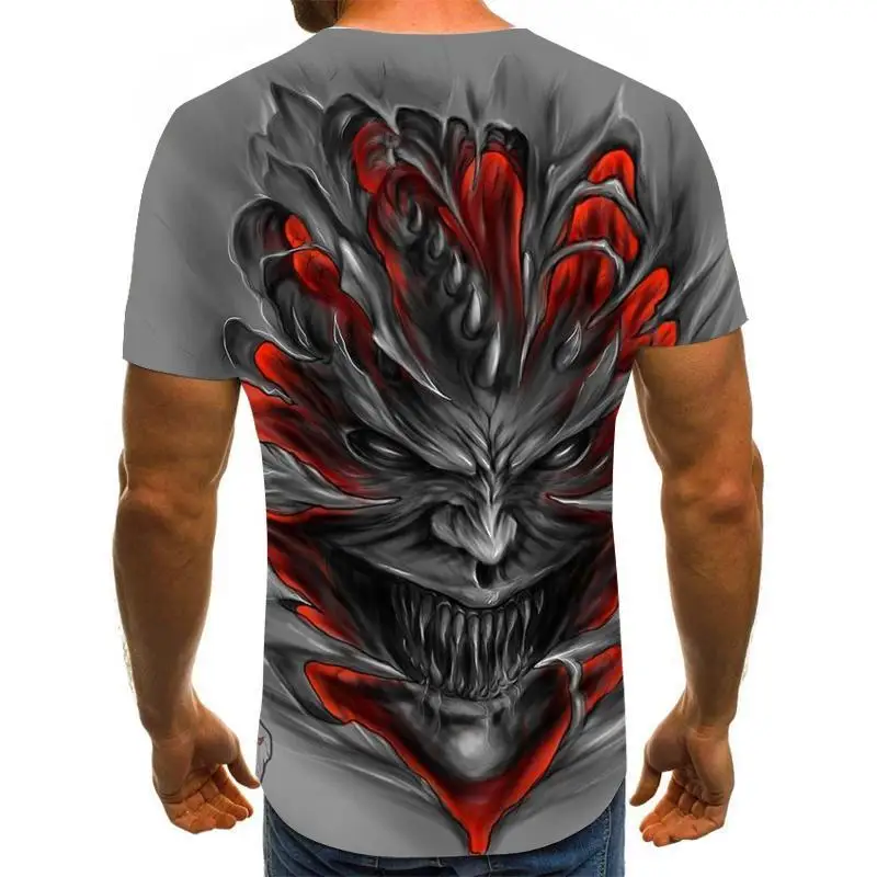 

Mens Skull pumpkin lantern T shirts Fashion Summer Short Sleeve Ghost Rider Cool T-shirt 3D Skull Print Tops Skull Tshirt Men