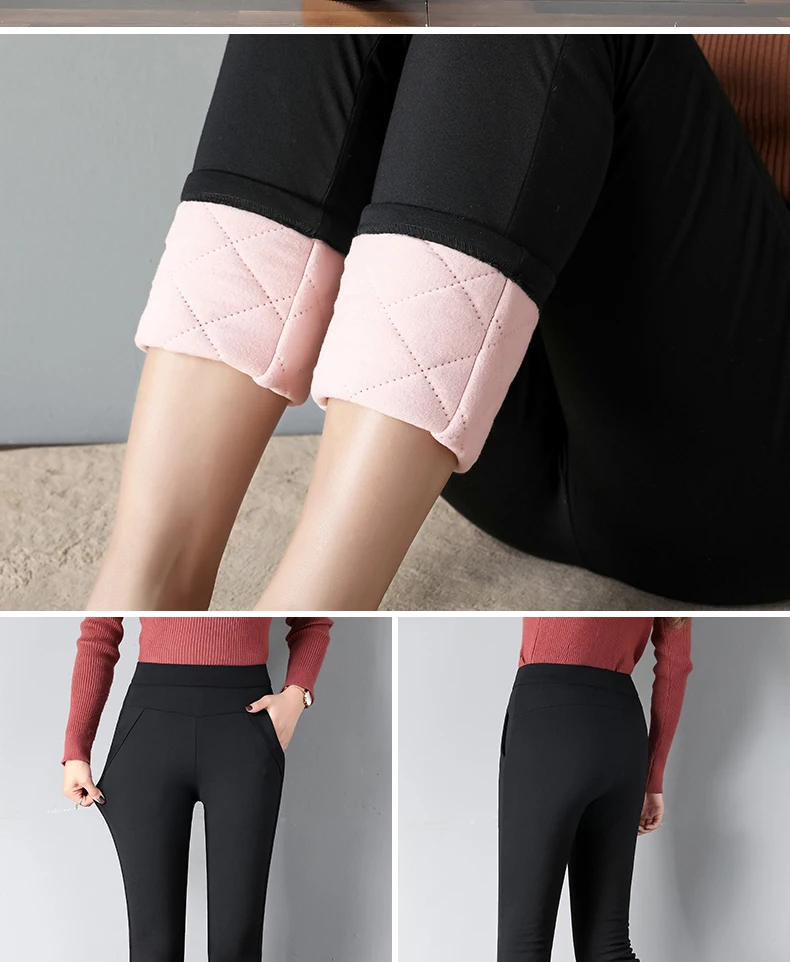 

Fv10199 2019 new autumn winter women fashion casual Popular long Pants Cashmere thickening warm trousers womens harajuku