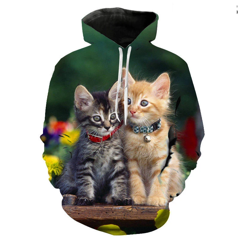 

Harajuku Fashion Autumn Animal Hoodie 3D Printed Hoodie Casual Sweatshirt Cute Cat Unisex Pullover sudadera hombre