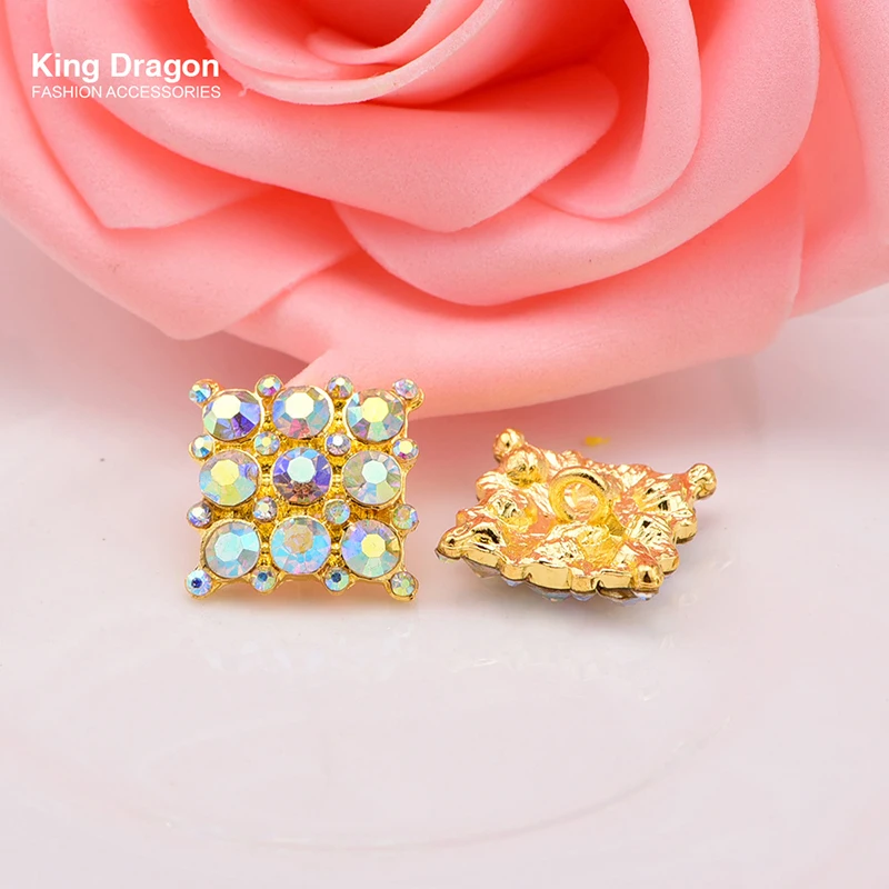 Новое поступление кнопки AB со стразами задняя часть хвостовика 5 шт./лот 15 мм