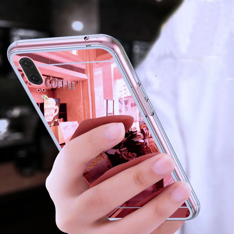 Чехол на зеркальной основе для телефонов Huawei Y6 Y7 Y9 Prime 2018 2019, мягкий TPU, подходит для Honor 7A 7C Pro 8A 8C 8X 8 9i 9 10i 10.