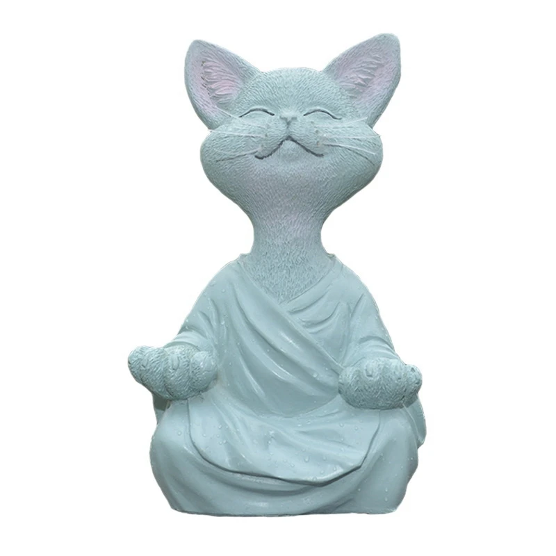 Whimsical Buddha Cat Meditating Yoga Pose Figurines Home Decor Art Sculptures Desktop Decoration Ornament | Дом и сад