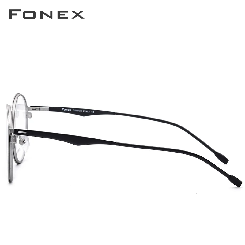 Круглые очки из FONEX сплава для мужчин и женщин, оптическая оправа для близоруких очков, ультралегкие очки без винтов по рецепту, 8821