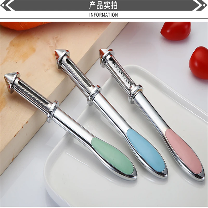 

Stainless steel multi-purpose fruit peeler, fruit and vegetable slicer, double-sided fruit slicer and vegetable slicer