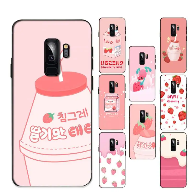 

Cute Fruit Strawberry Drink Milk Korean Phone Case For Samsung Galaxy S 20lite S21 S21ULTRA s20 s20plus for S21plus 20UlTRA