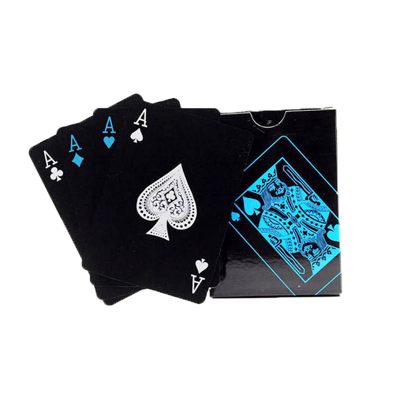 Качественные пластиковые ПВХ покер водонепроницаемые черные игральные карты