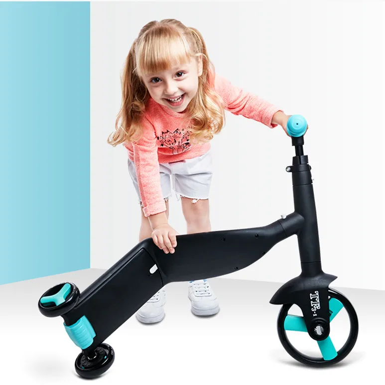 New Children's Scooter 1-2-3-6 Years Ride &amp Slide three wheel car flash Trolley baby buggy Bike Balance Pedicab | Спорт и