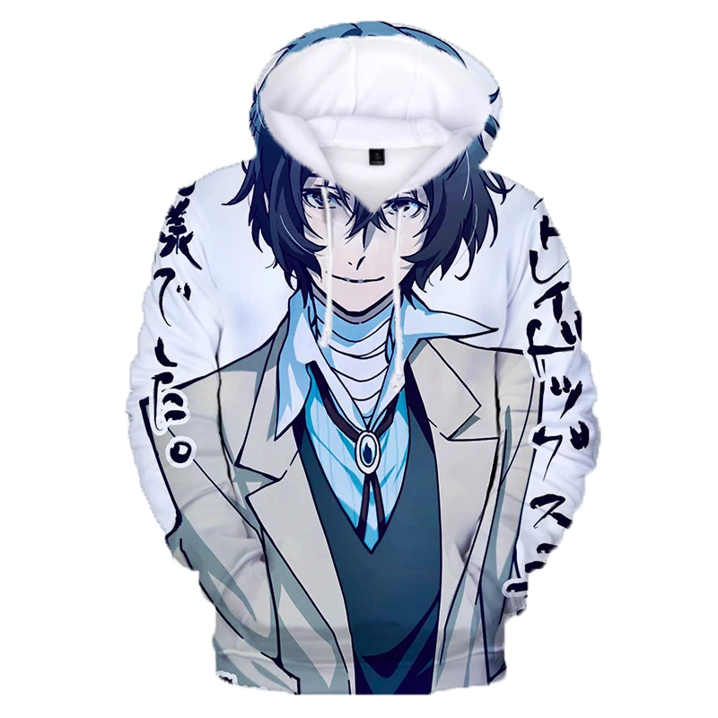 Толстовка с капюшоном для мужчин и женщин аниме бродячие псы Свитшот в стиле хип
