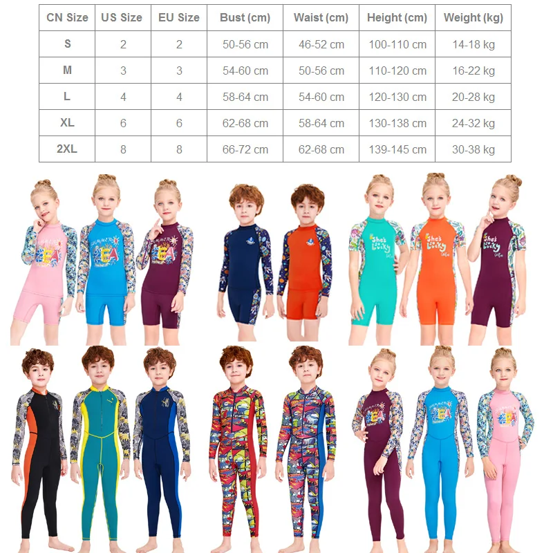 Boys/Girls Long Sleeve Rash Guard Swimsuit, UV/SPF Water Beach Surf Swim Shirt and Shorts UPF50+ Sunscreen Swimwear Bathing Suit images - 6