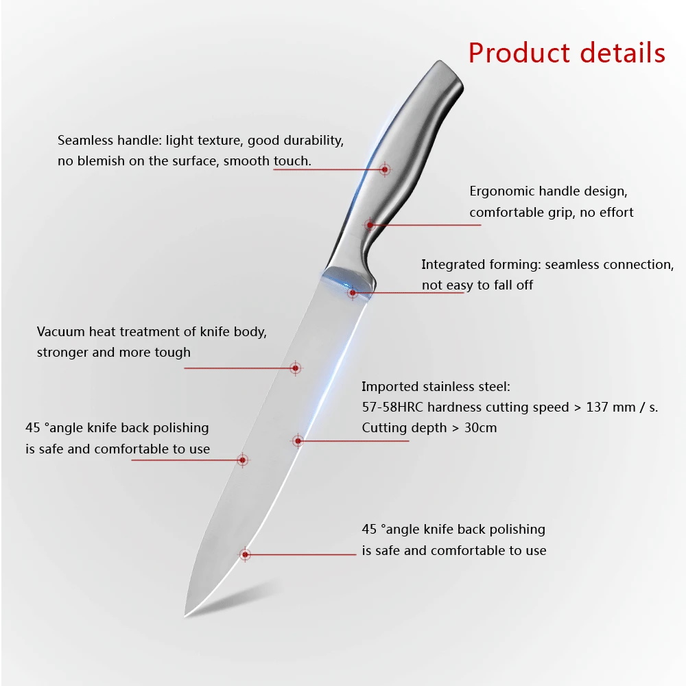 Набор кухонных ножей Santoku антипригарный японских из нержавеющей стали