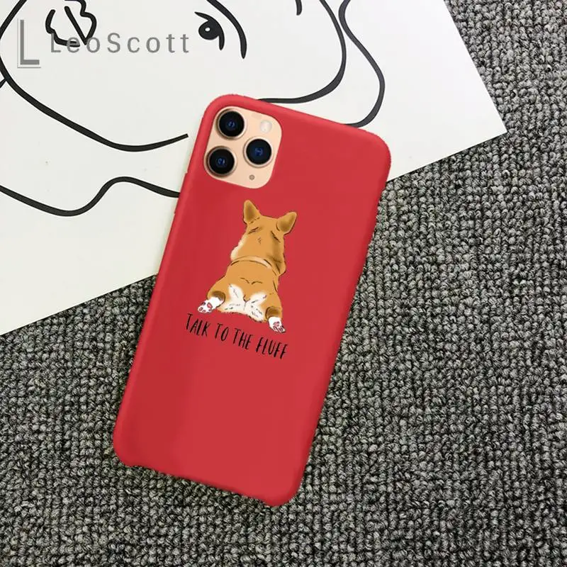 

Cute Corgi Butt Animal Puppy Phone Case Candy Color for iPhone 11 12 mini pro XS MAX 8 7 6 6S Plus X 5S SE 2020 XR