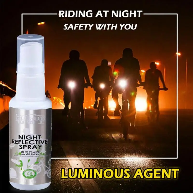 Ночной светоотражающий спрей для езды на велосипеде флуоресцентный