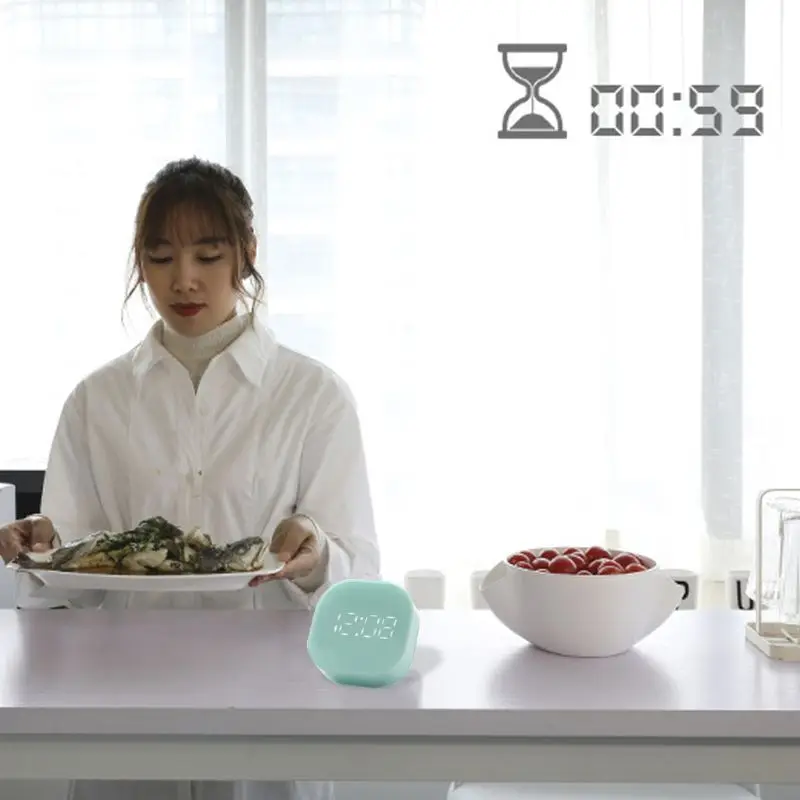 Таймер маленький кубик светящийся электронный будильник цифровой светодиодный