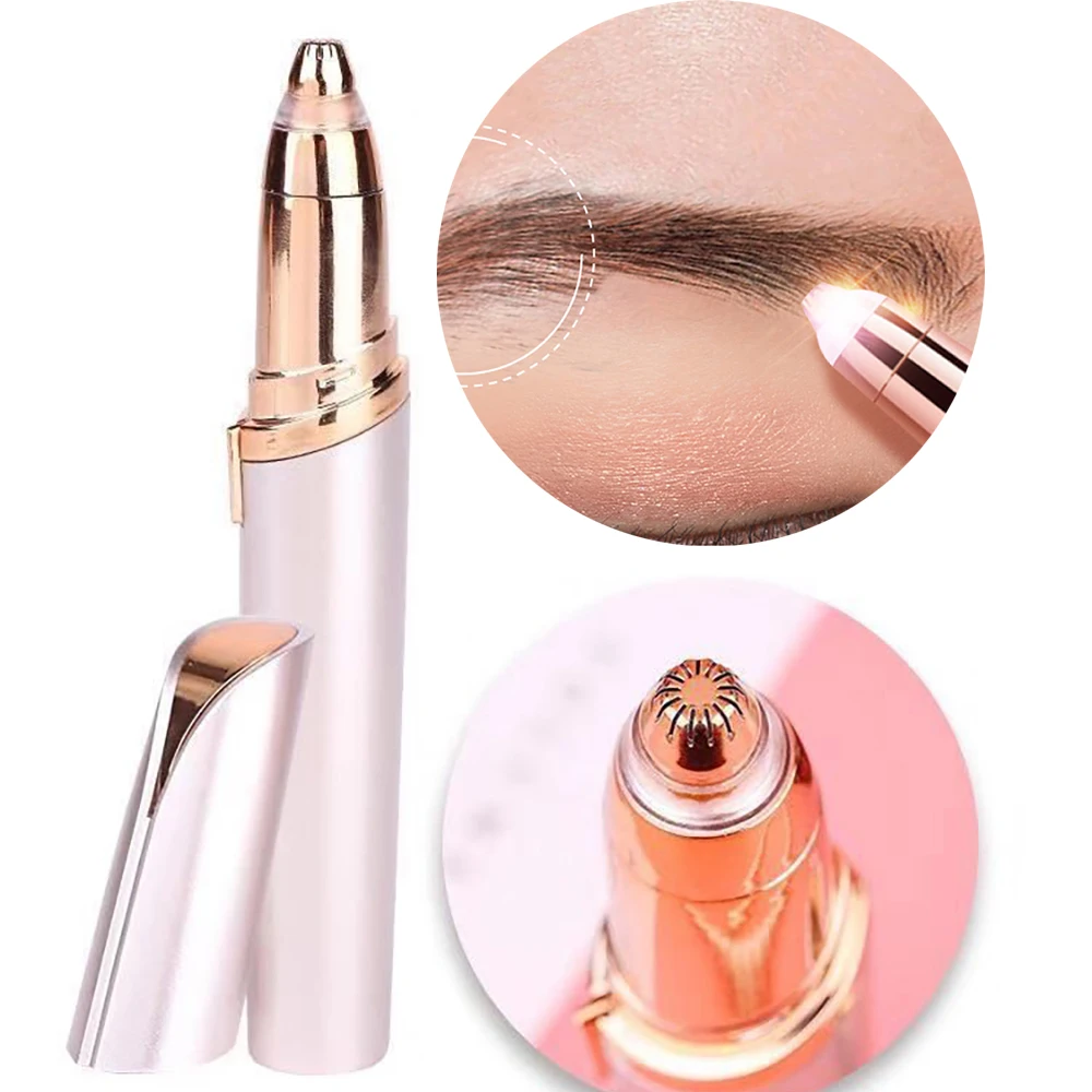 

New Design Electric Eyebrow Trimmer Makeup Painless Eye Brow Epilator Mini Shaver Razors Portable Facial Hair Remover for Women