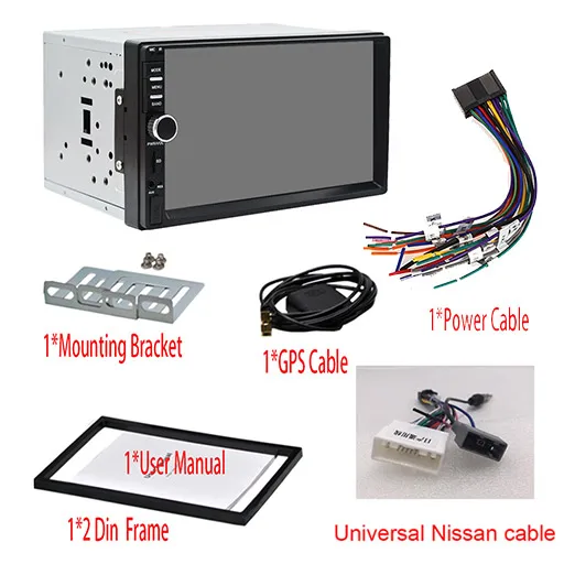 Nissan cable Универсальный " 2din android 9,0 автомобильный радио мультимедиа Зеркало Ссылка gps навигация 1024*600 RDS dab OBD для Nissan Volkswage Toyota - Цвет: Nissan cable