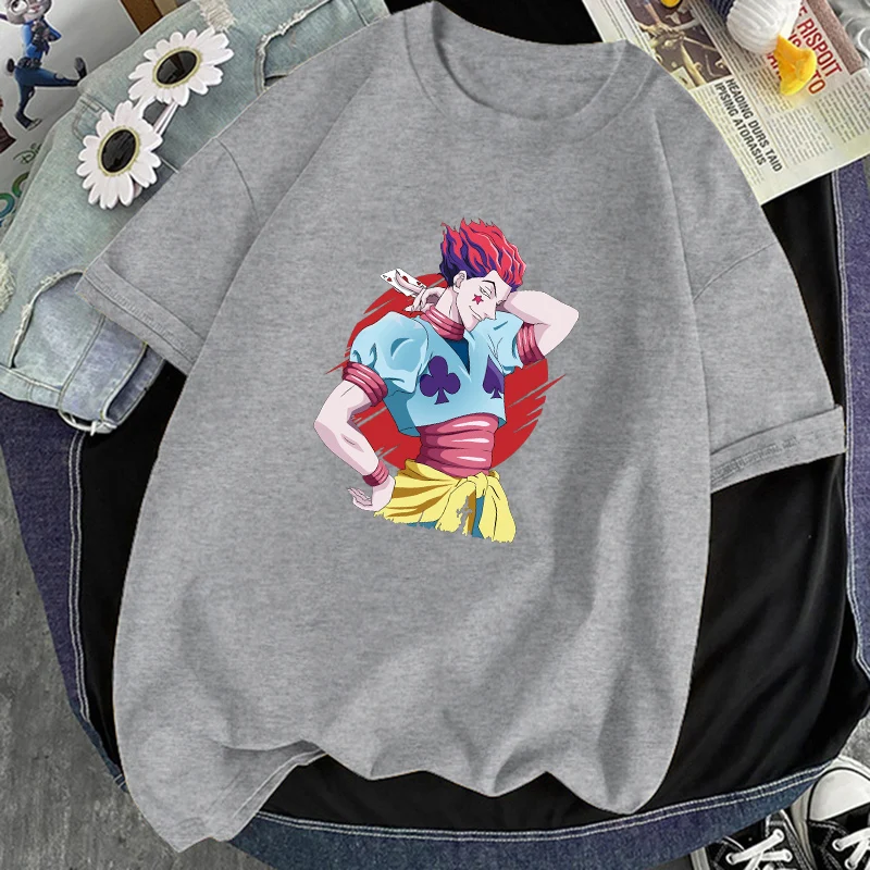 

Hunter x Hunter Anime Man T shirt Hip Hop Plus Loose Black Short Sleeve Top Tee Fashion Summer Personality Soft Homme T shirts