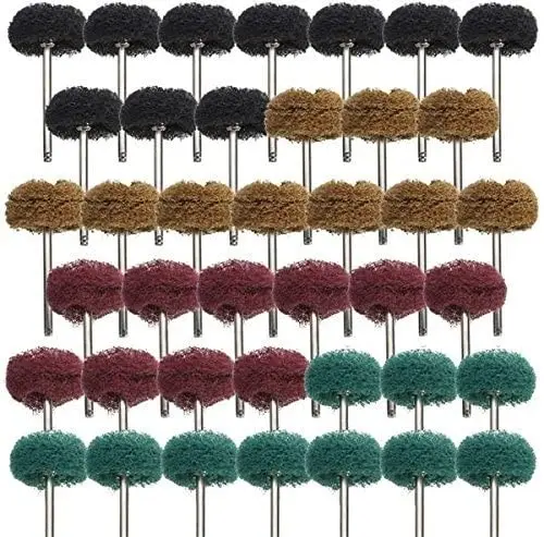 

40 Pieces 3mm Shank Abrasive Wheel Buffing Polishing Wheel Set For Dremel Rotary Tool Diameter 25mm for Jewelry Polish