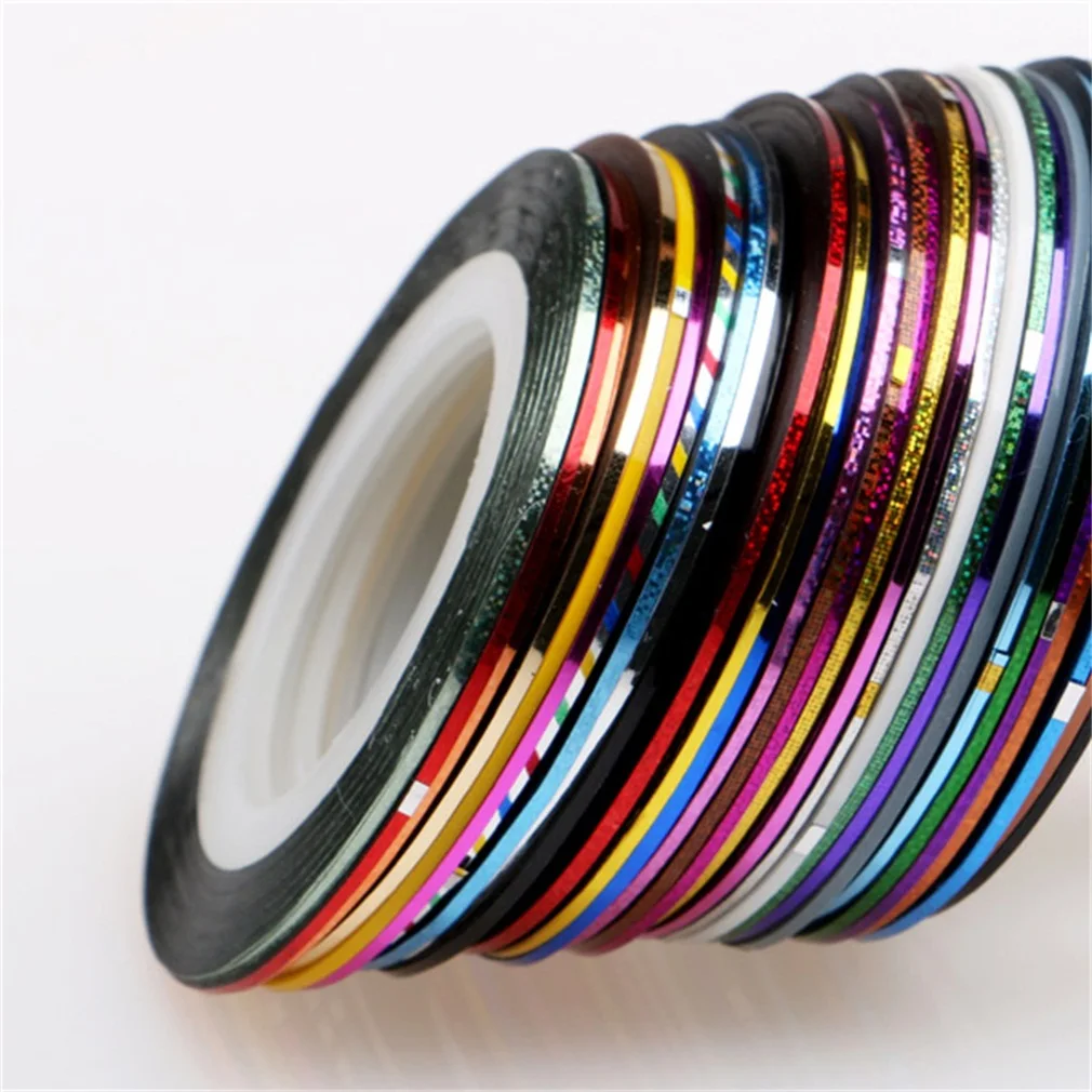 30x/20x цветные рулоны стрипинг ленты линии Дизайн ногтей УФ гель DIY украшения