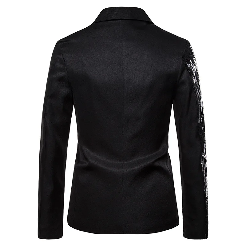 Мужской хипстерский блейзер в стиле пэчворк с блестками приталенный костюм на