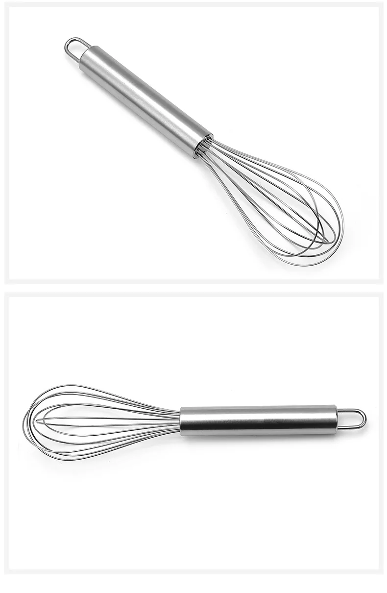 

Household Hand-Held Stainless Steel Whisk, Manual Stirring Rod, Egg Beater, Cream Whisk, Baking tool Metal Material Butter Egg