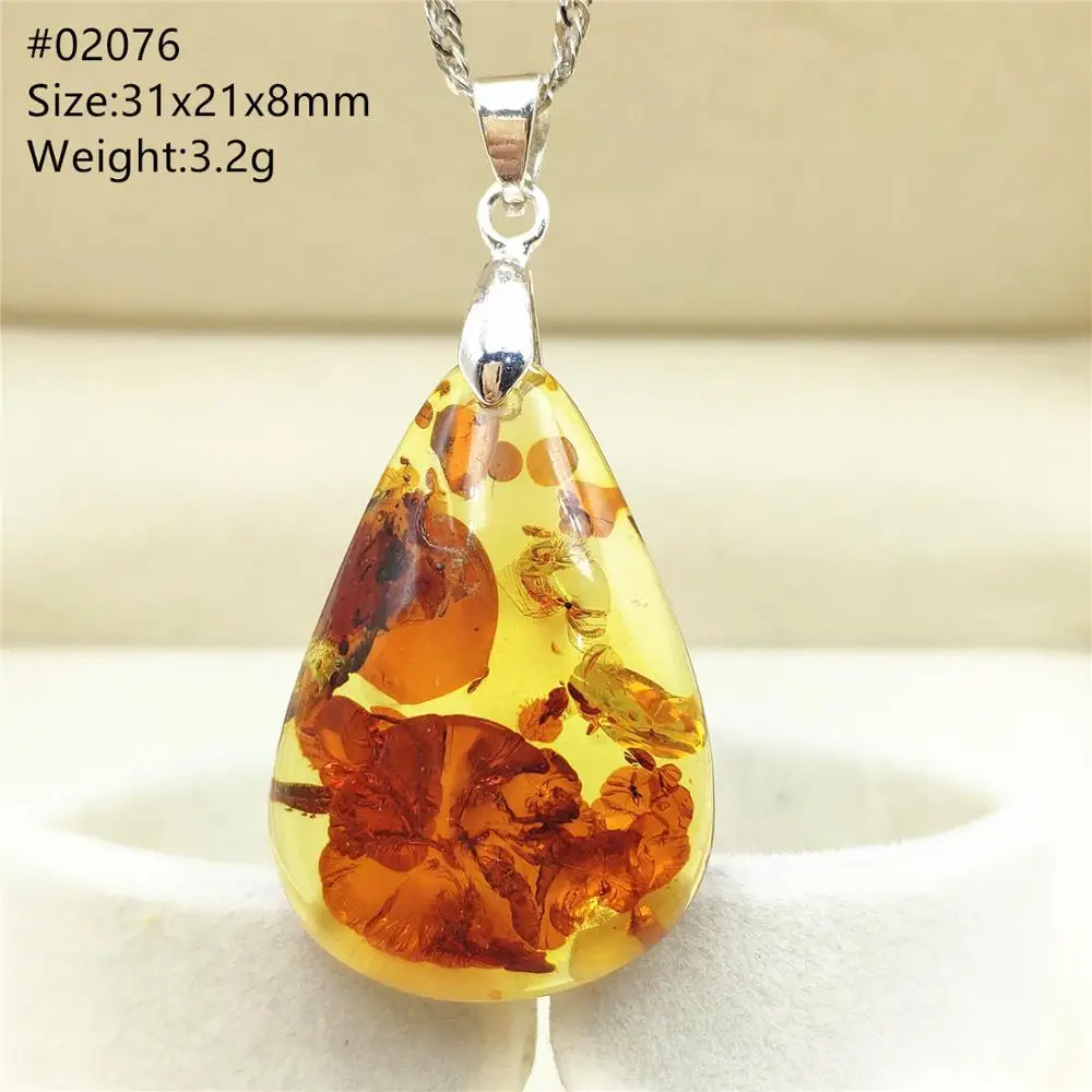 Подлинное ожерелье из натурального желтого пьелысового янтаря с подвеской в