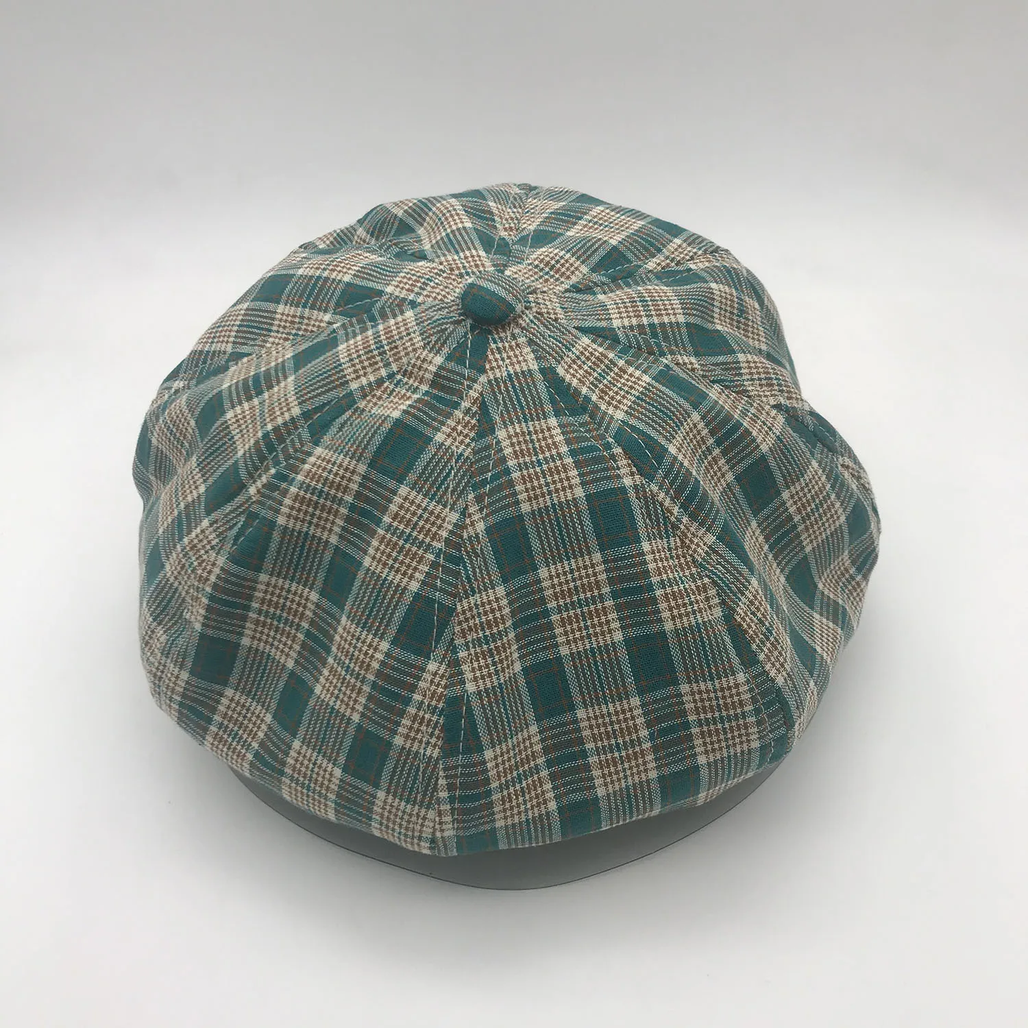 Берет 1 шт. женские зеленые клетчатые шапки buffalo модные кепки newsboy без полей |