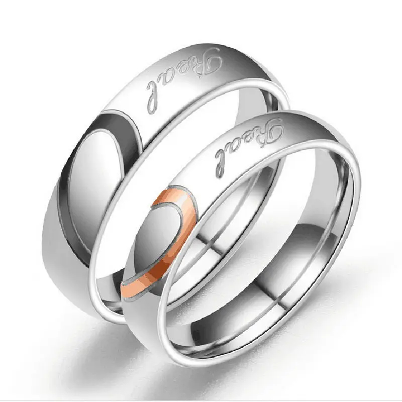 Романтическая титановая сталь половинное сердце простой круг настоящая любовь