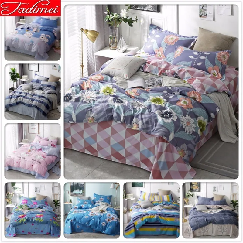 Цветочный узор AB сторона пододеяльник 3/4 шт постельных принадлежностей для