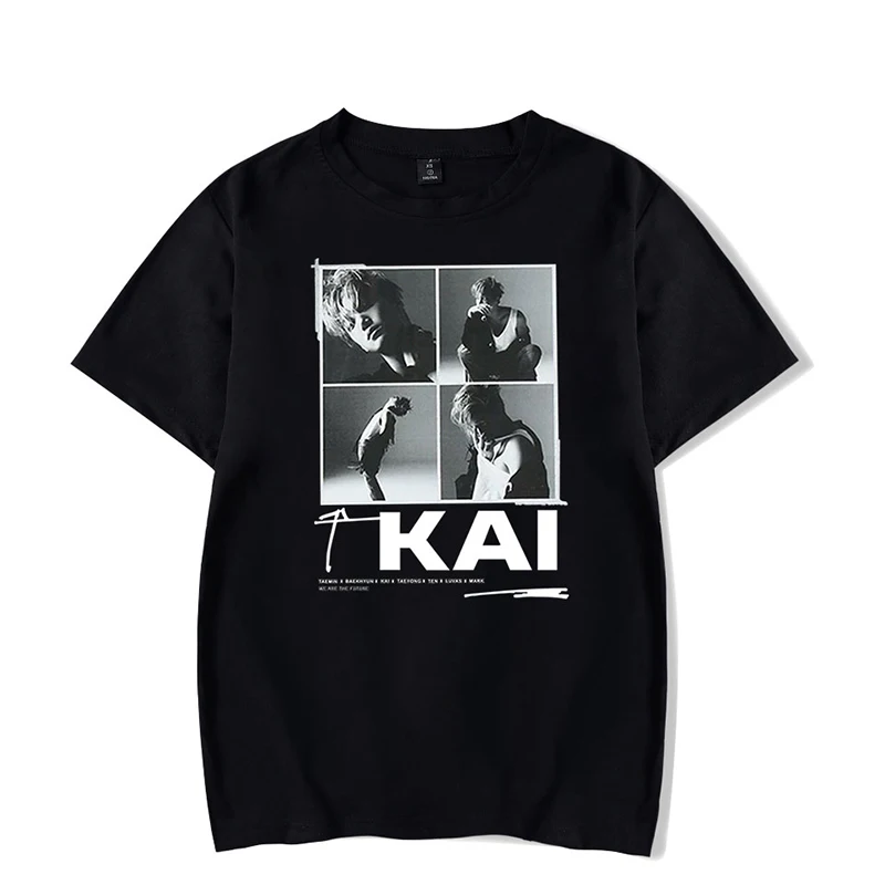 

KAI Kpop Super T-shirts Summer Fashion Cool Hip Hop Men Women T Shirts O-neck Male Female Tee Shirt Short Sleeve T-shirt Top 4XL
