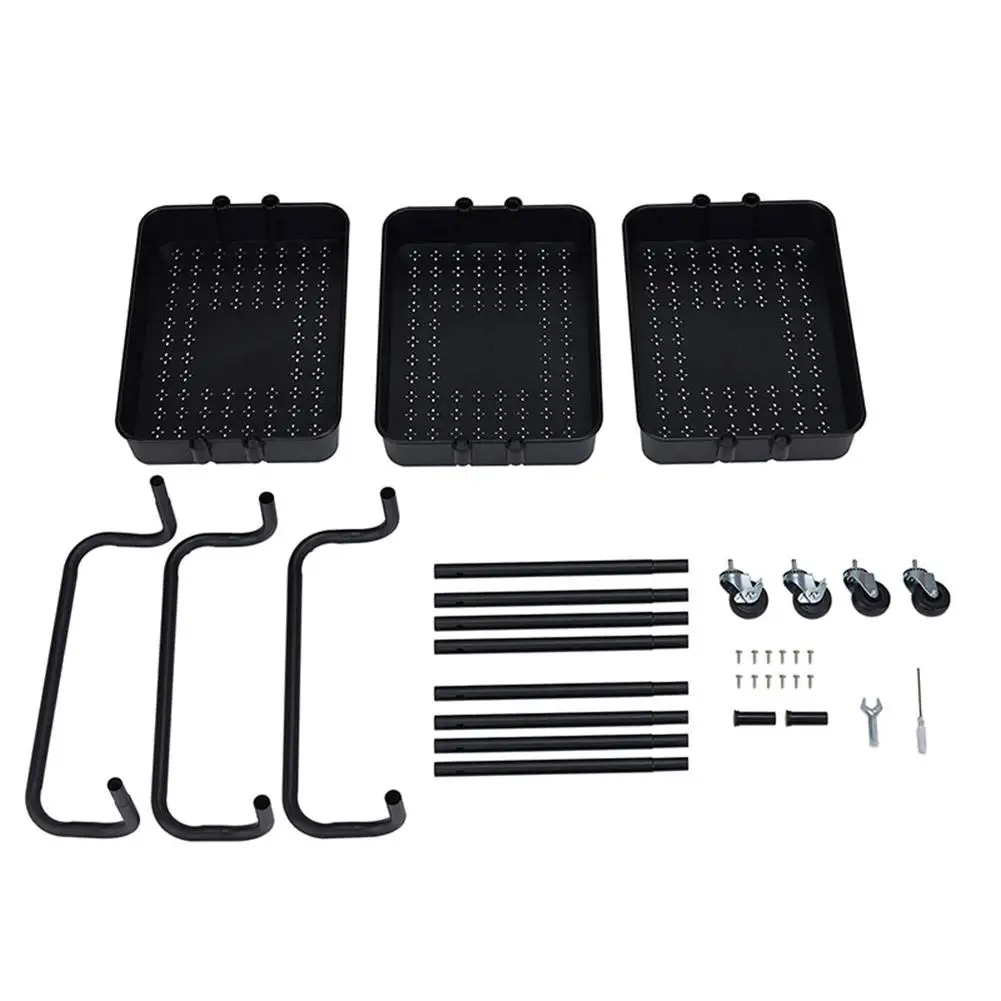 

3-Tier Home Kitchen Storage Utility cart Metal&ABS -Black