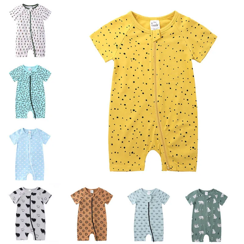 

Newborn Rompers Summer Short Sleeve Dogs Print Baby clothing Boy Girl Kid Cotton Infant Jumpsuits Clothes Cotton Costumes Babies