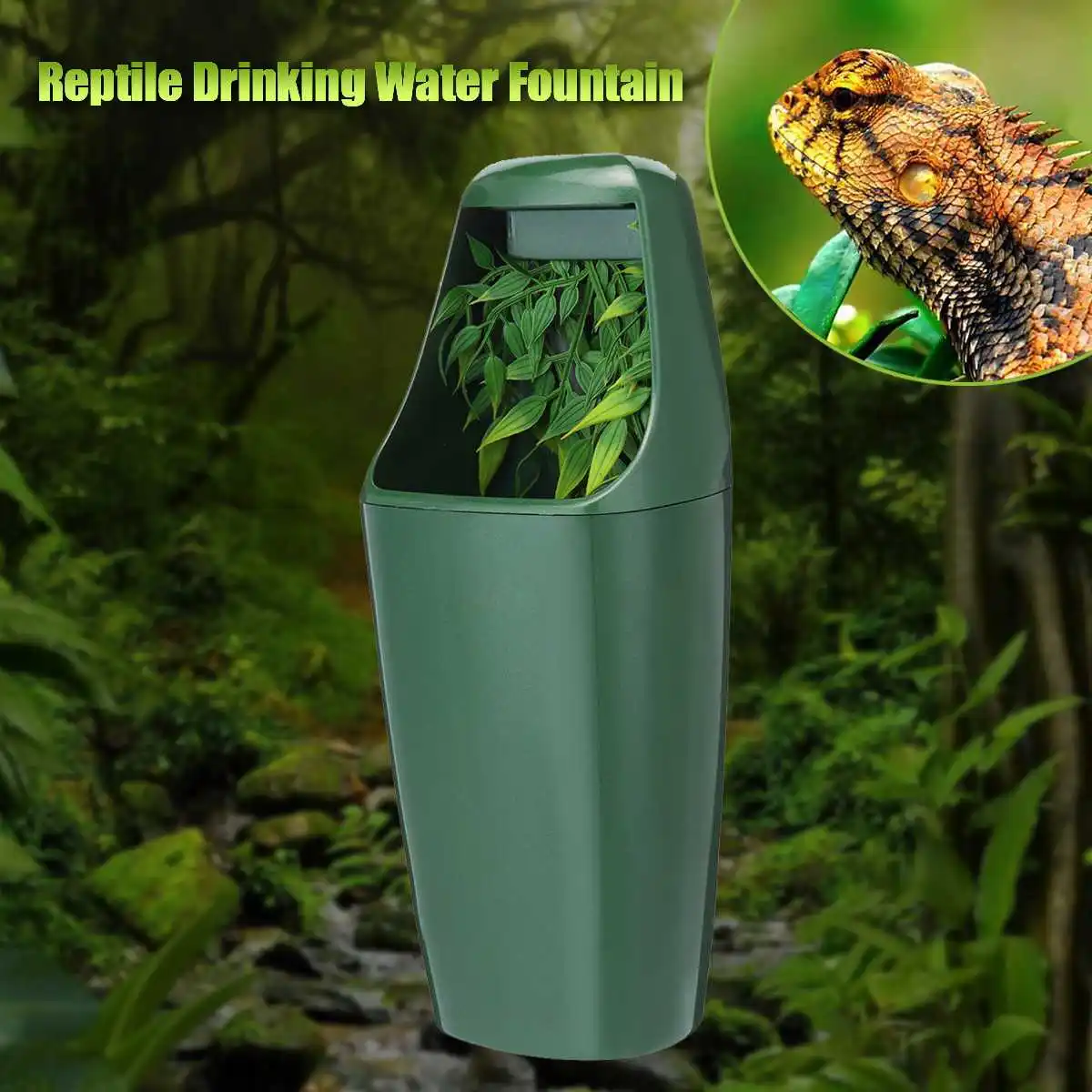 Fuente de agua para Reptiles, bebedero de alimentaci&oacute;n autom&aacute;tico, filtro de lagarto, camale&oacute;n, serpiente, Reptiles, terrario anfibio, accesorios-0
