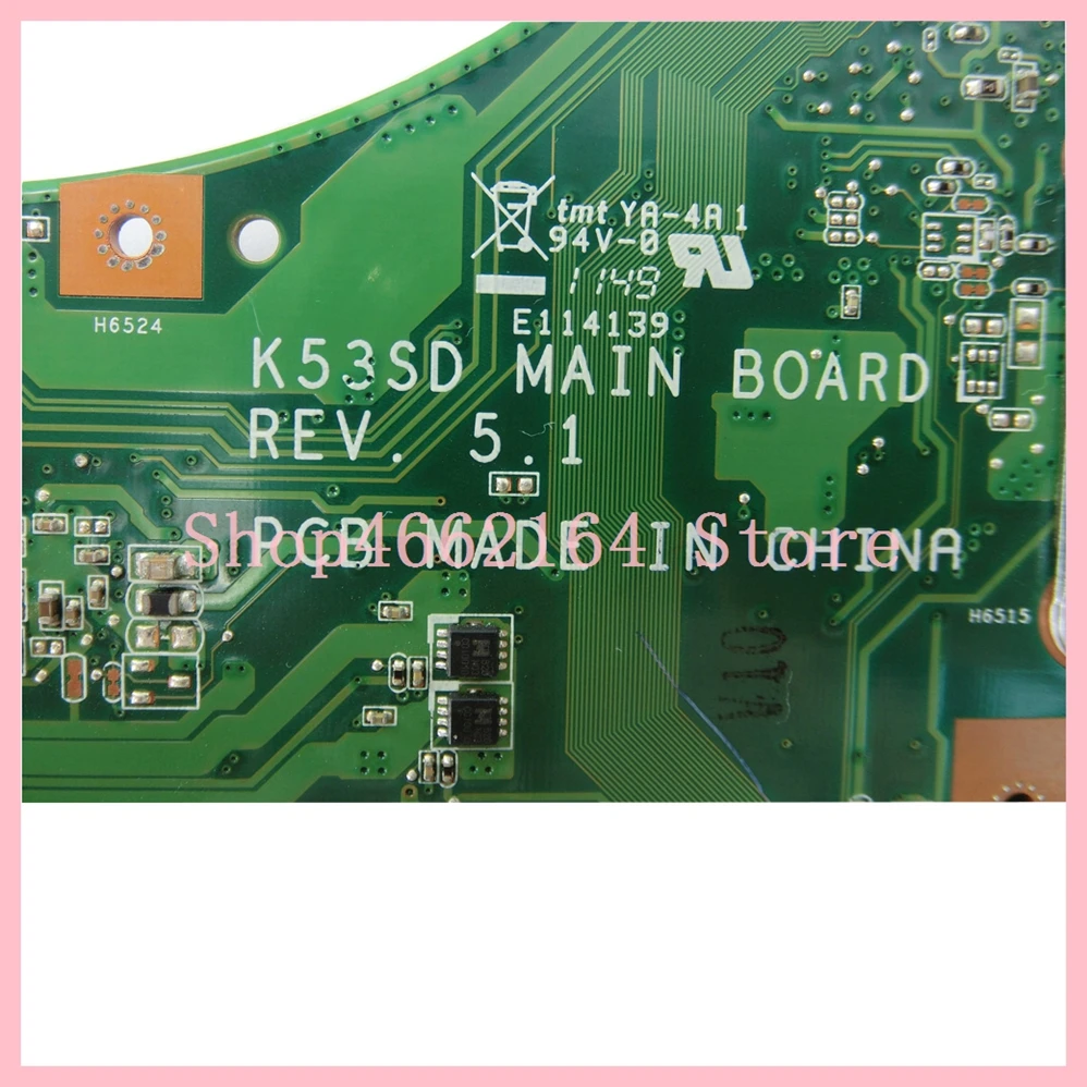 

K53SD Motherboard REV5.1 GT610M 2GB RAM For ASUS A53S X53S K53S K53SD laptop Mainboard K53SD Mainboard 100% Tested OK