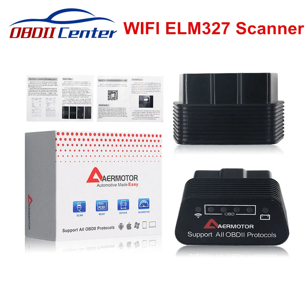 Wifi ELM327 V1.5 Aermotor Wifi ELM327 V1.5 Bluetooth 4,0 ELM 327 1,5 OBD2 диагностический сканер Android IOS Windows работает ELM327 адаптер - Цвет: Wifi ELM327 V1.5