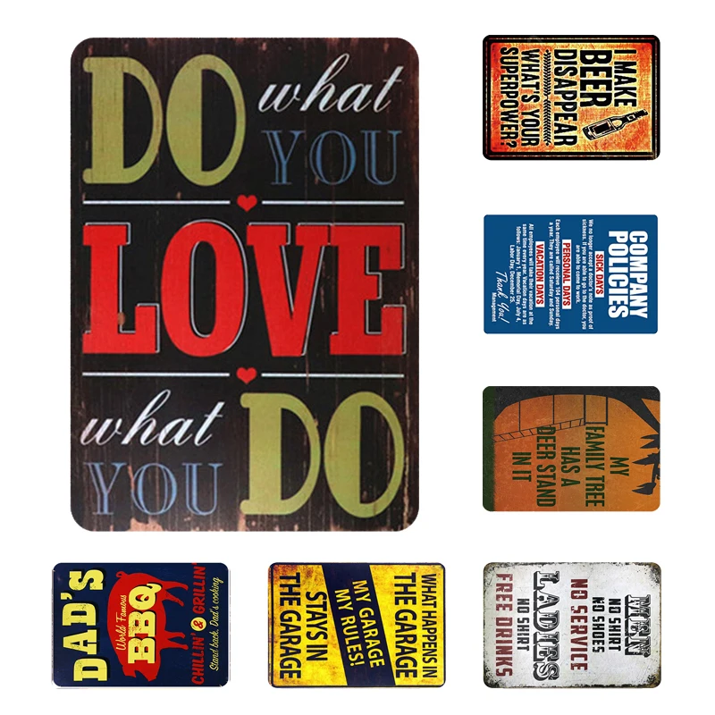 

Vintage Tin Sign Metal Poster LOVE Plaque Backyard BBQ Sign Pub Garden Decor Dad's BBQ Wall Plate Bar Pub Cafe Club Decoration