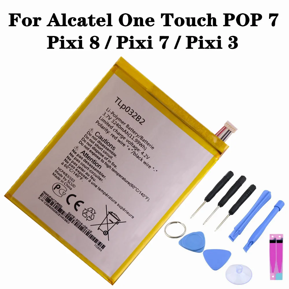 

TLp032B2 Battery For ALCATEL Pixi 3 / Pixi 7 /Pixi 8 9006W One touch Pop 7 P310 P310A Tablet Battery OT-P330X TLp032BD Batteries