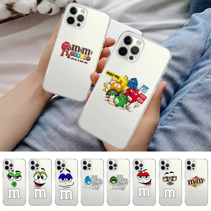 

Cute candy Cartoon Chocolate Beans Phone Case for iPhone 11 12 13 mini pro XS MAX 8 7 6 6S Plus X 5S SE 2020 XR case