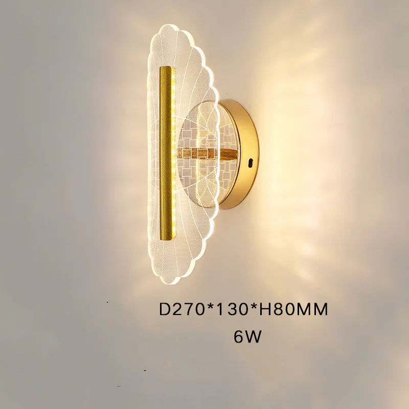 

Modern Simple Acrylic Wall Lamp Household Personality Led Lighting Study Hallway Hall Bedroom Bedside Led Wall Light