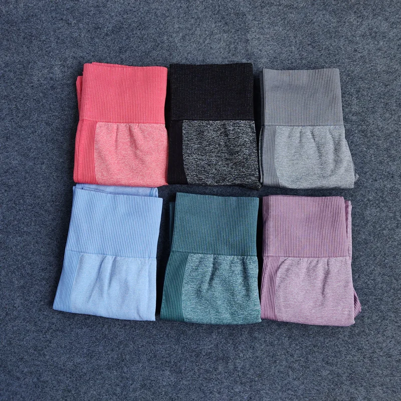 Комплект из 2 предметов для йоги высокая талия Бесшовные Капри/бюстгальтер на