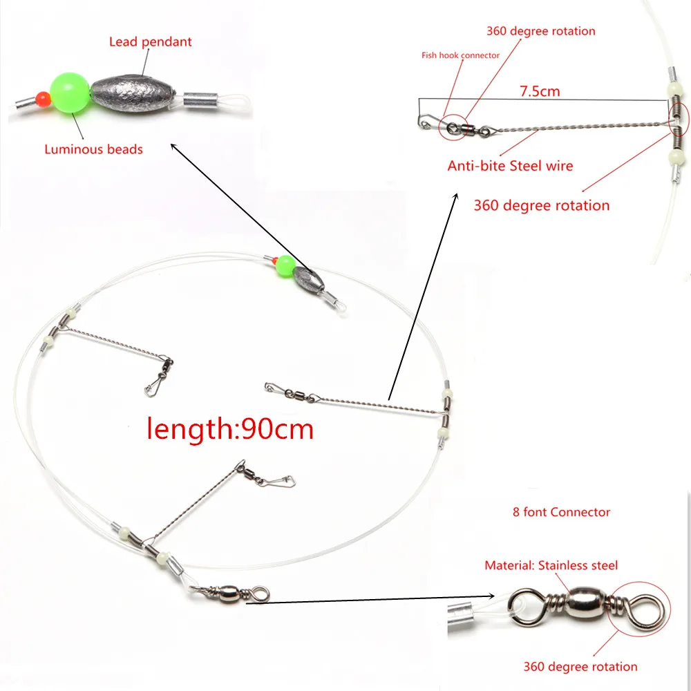 Светящаяся приманка YJBYYX рыболовная крючок для рыбалки в океане лодке и Кальмаре 4