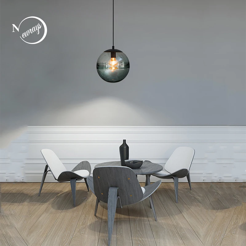 Современная индивидуальная Подвесная лампа E27 стеклянный круглый шар с узором